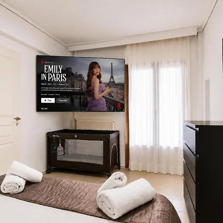 95sqm - 10min Center - 2 Bedrooms -2airco - Gas Heating - 3 Smarttvs - 2nd Floor - Optical Fiber 아파트